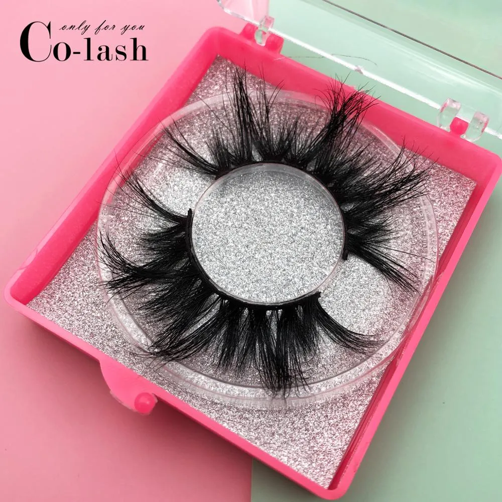 cílios 25mm Dramatic costume caixa Mink cílios Grosso Super pestanas falsas longas High Volume Mink Lashes macias