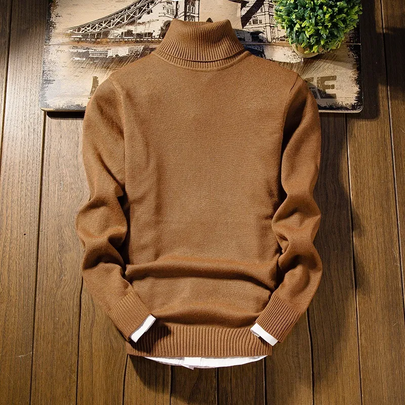 Kaszmirowy sweter Mężczyźni New Arrival Men 's Boże Narodzenie Sweter Długim Rękawem Slim Fit Turtleneck Pullover Men V200409