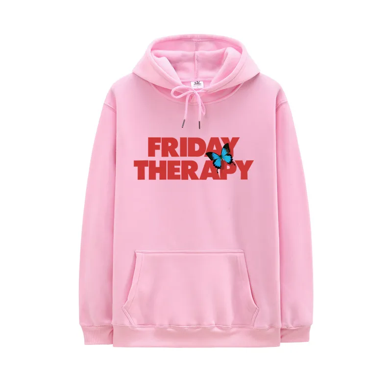 Friday Therapy Hoodie Мужчины Женщины Высокое Качество с капюшоном Длинные Рукава Толстовка Брокхемптон Хип-Хоп Толстовки Уличная Одежда Флис Толстовый