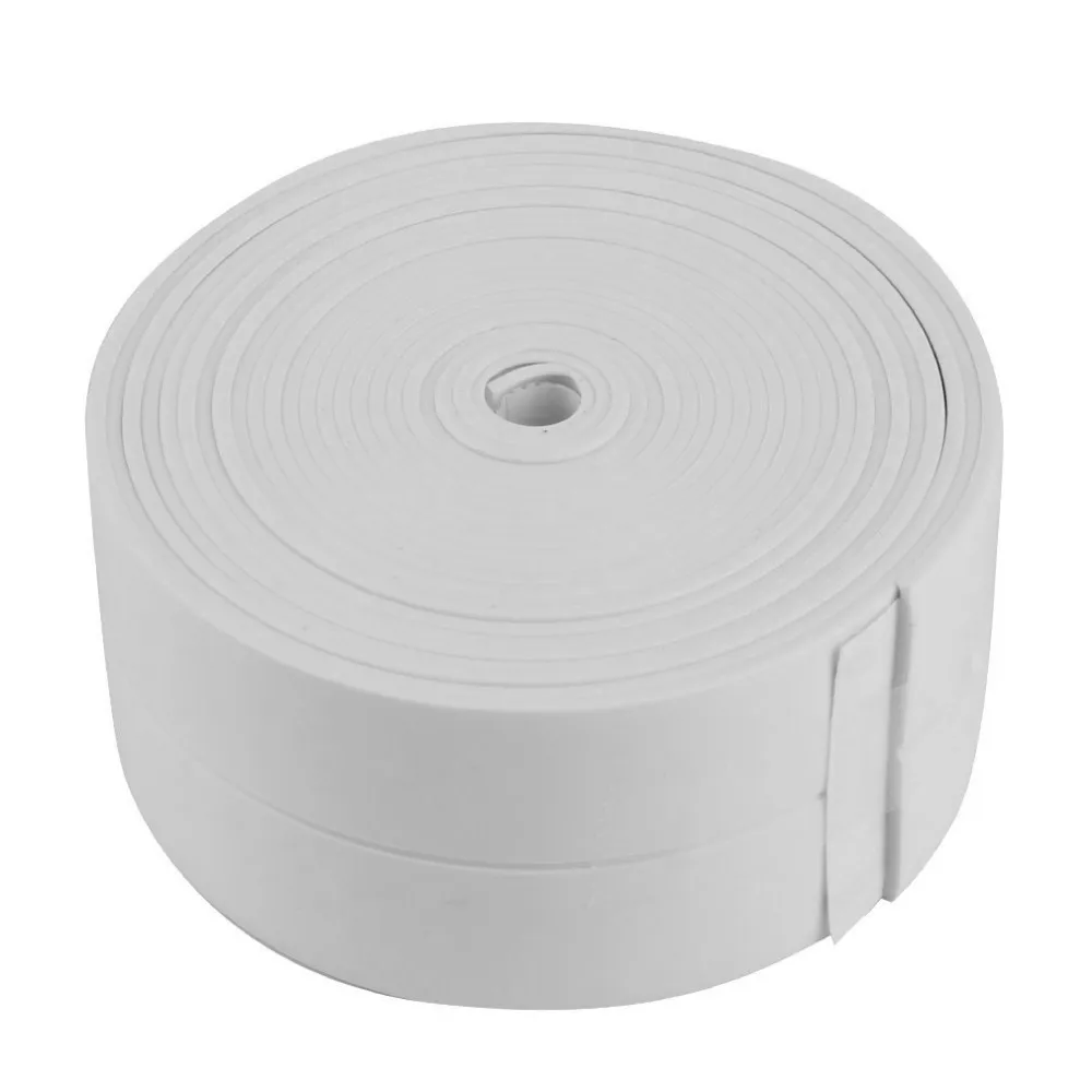 3 4MX38mm Badrum Dusch Sink Bath Sealing Strip Tape White PVC Självhäftande Vattentät väggklistermärke för badrum Kök239C