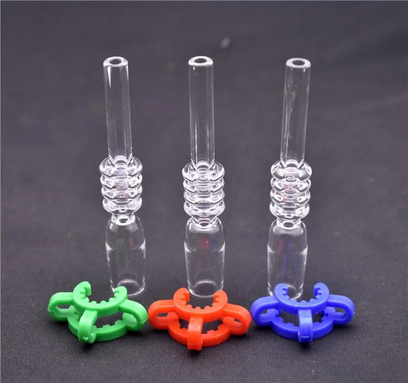 10mm 14mm 18mm quartz tip met keck clips voor mini quartz titanium tips Nail Glass Water Bongs Pipes DAB Olierouts