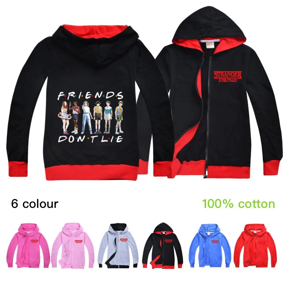2020 Stranger Things Bambini Felpe A Maniche Lunghe Ragazzo Ragazza Top Teen Bambini Felpa Giacca Cappotto Con Cappuccio Abbigliamento In Cotone AMICO NON MENTIRE Da 16 05 DHgate