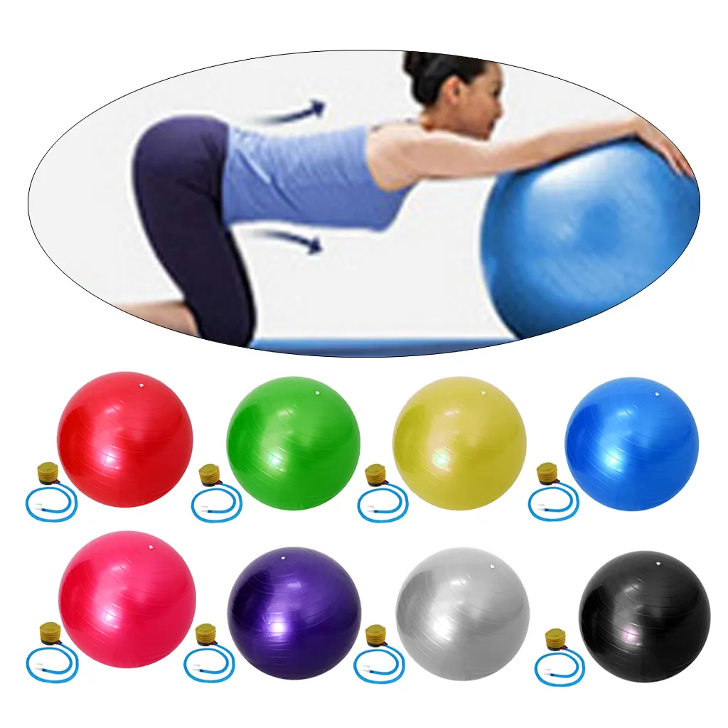 Pelota de ejercicios de yoga con bomba anti-ráfaga 55 cm ejercicio fitness fitball para pilatías de yoga entrenamientos núcleo embarazo Birtything