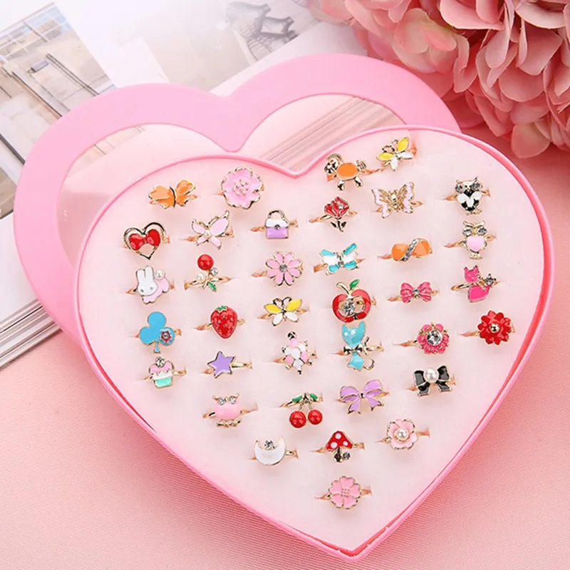 Fashion Mixed Kids Cartoon Cute Flower Animals Crystal Alloy
