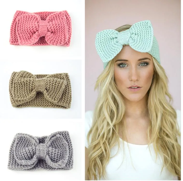 Kobiety Lady CroSetet Cross Bowknot Turban Dzianiny Pałąk Head Wrap Braiders Uszy Ciepszy Braider Włosy Stylizacja Narzędzia Akcesoria