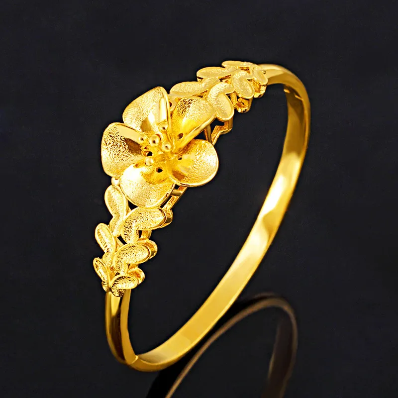 Flower Blossom 18K Yellow Gold Filled Womens From Blingfashion