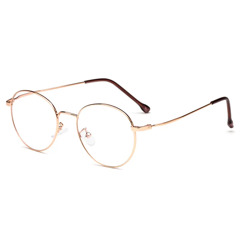 Großhandels-Retro-Metall-Anti-Blaulicht-Brillenrahmen Großhandel Mode literarische runde Myopie-Sonnenbrillenrahmen