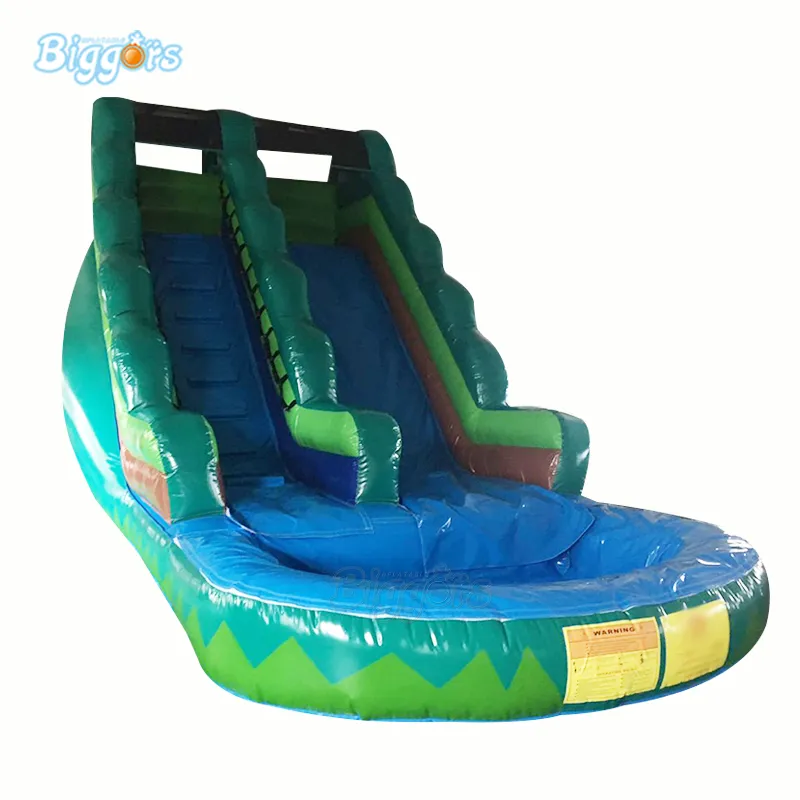 ساحة الترفيه التجارية لعبة في الهواء الطلق اللون الأخضر Tobogan Inflable Inflatable