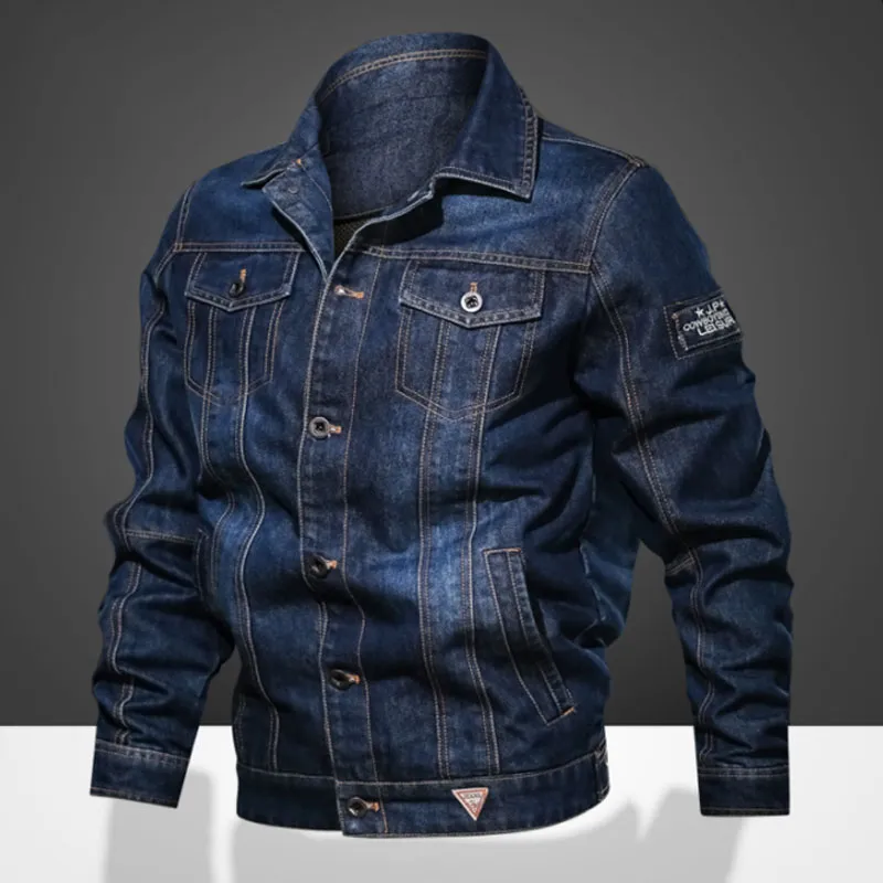 Giacche da uomo Giacca di jeans Bomber sottile Capispalla casual Jeans Cappotto con risvolto multitasche di grandi dimensioni Veste Homme