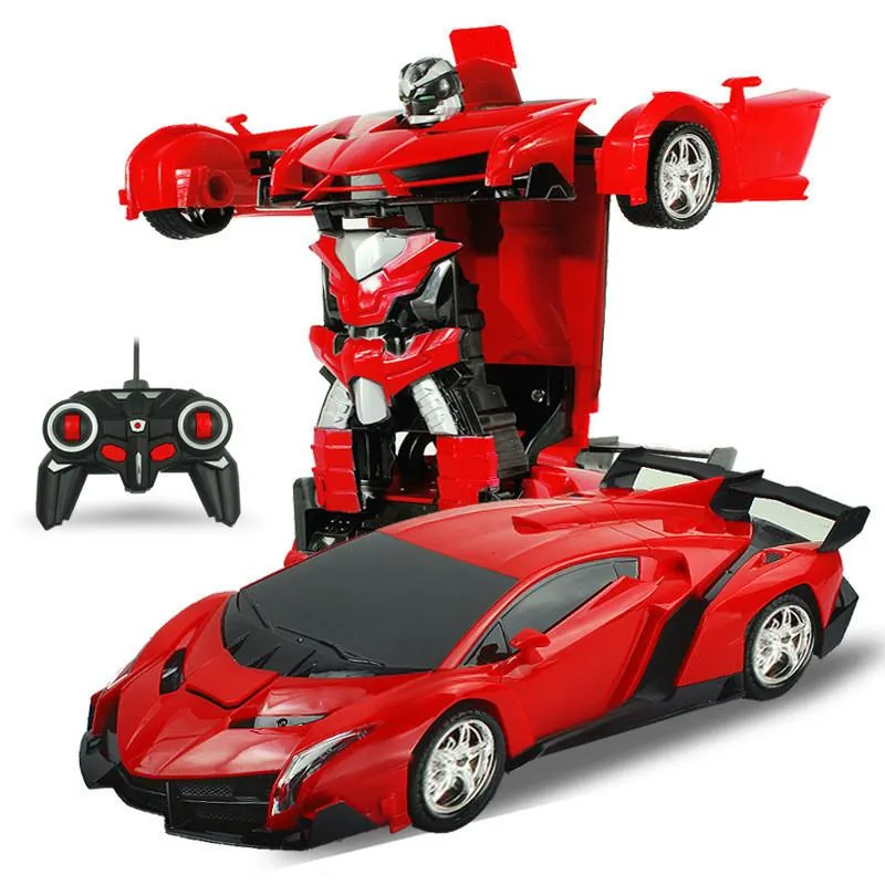 Electric/RC Car Remote Control Deformation Car Charing Fjärrkontrollbil Induktion Transformation King Kong Robot Electric Car Children Toy 240314