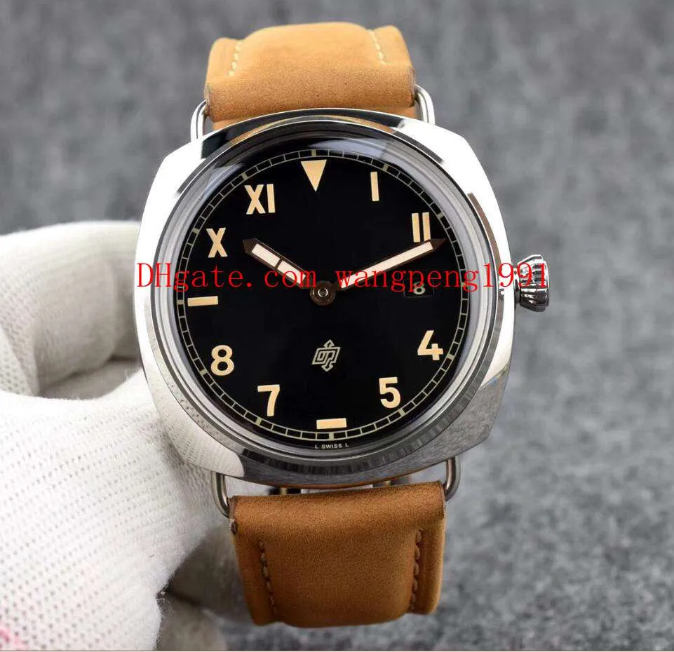 Orologio di alta qualità quadrante nero 424 00424 000424 Cinturini meccanici in pelle trasparente cinturino automatico orologio da uomo Watches238R