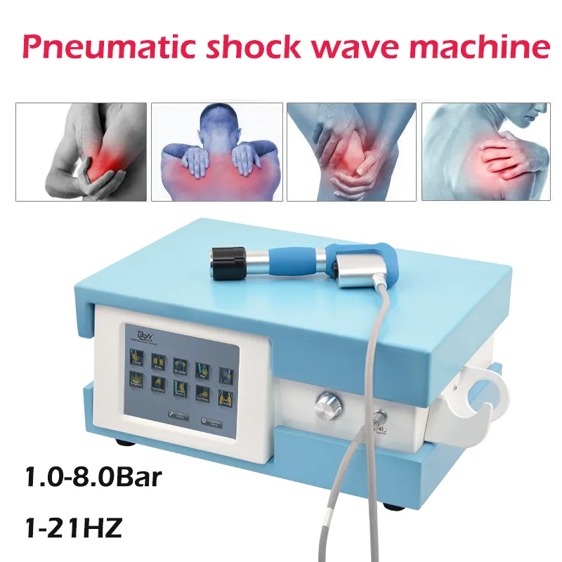 Pneumatic shock wave therapy equipment ED Extracorporeal Therapy shockwave machine knee back pain relief cellulites removal