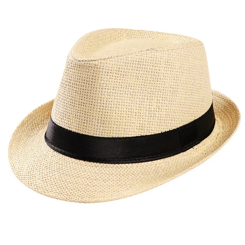 Mode Panama Strohhut Damen Herren Unisex Kappe Sommer Strand Sonnenhut Visier Weiche geizige Krempe Hüte 7 Farben HHA1173