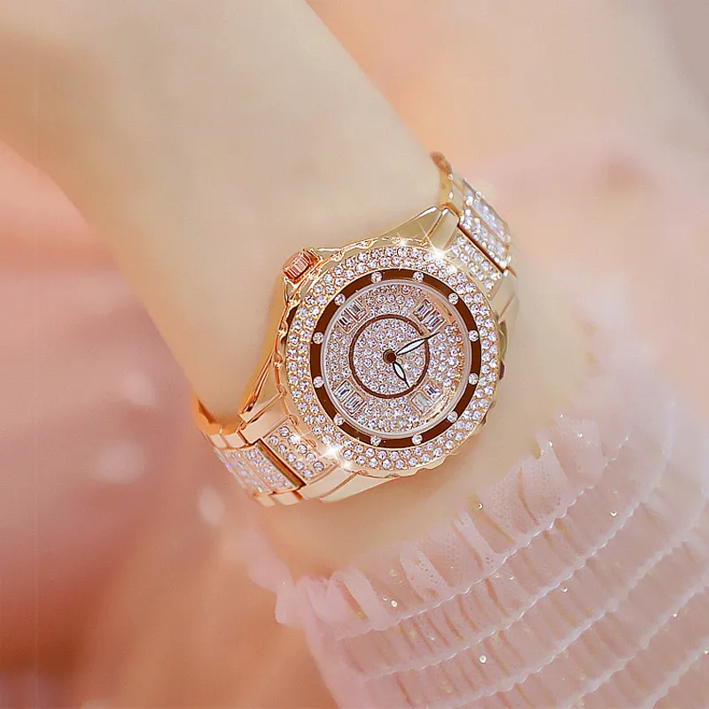 Cristal Femmes Montres designer marque de luxe Diamant Or Rose Femme Montre élégante Dames Élégantes Montre-Bracelet Montre Femme 2019275f