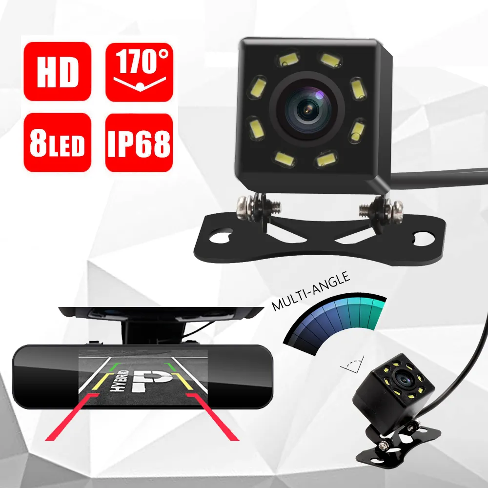 8 LED IR Night Vision Back Camera Wodoodporna Backup Kamera Parking Uniwersalny Szeroki Kąt Zręcznościowy Kamera Widok z tyłu samochodu