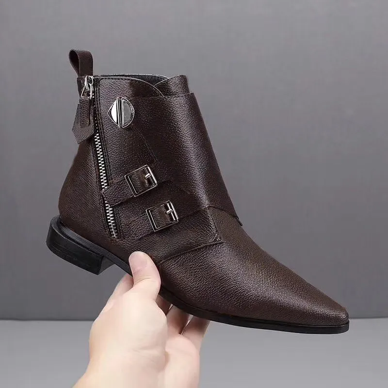 Designer Jumble Flat Ankle lamoda boots for Women Calf Leather Winter lamoda boots with Pointed Toe and Sexy Style Available in Big Sizes and