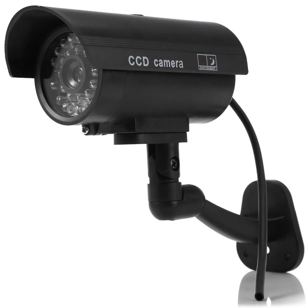 真新しい小さなダミーカメラCCTVステッカー監視90度の赤いLEDライトが付いている90度回転