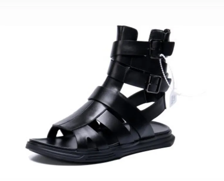 Nieuwe mode zomer heren romeinse schoenen gladiator sandalen ontwerpers comfortabele strand sandalen mannelijke outdoor zwarte casual mannen sandalen
