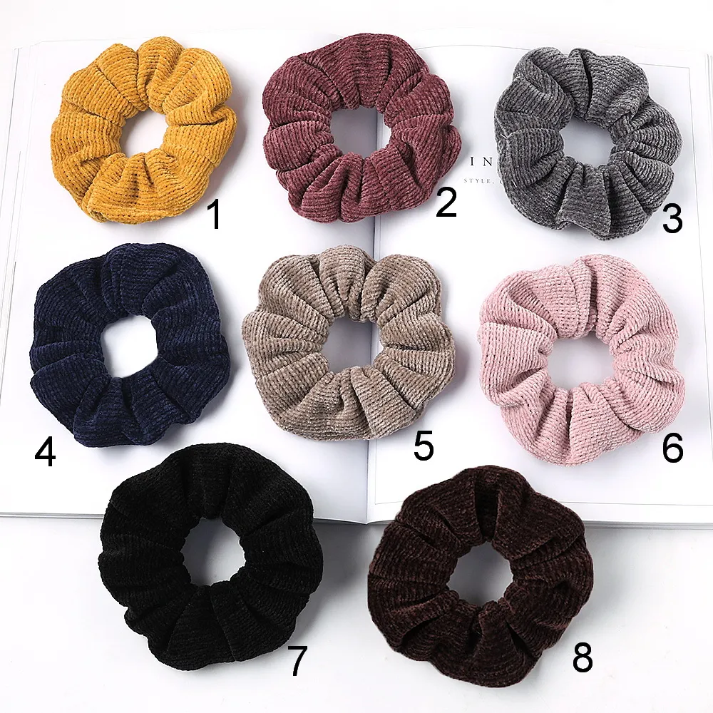 Mode hår scrunchies bobble solid färg sport elastisk dans huvudband rep kvinnor hårband ring mjuk scrunchie hästsvans 20st 1029a