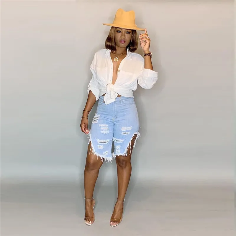 Women Denim Shorts Distrressed 
