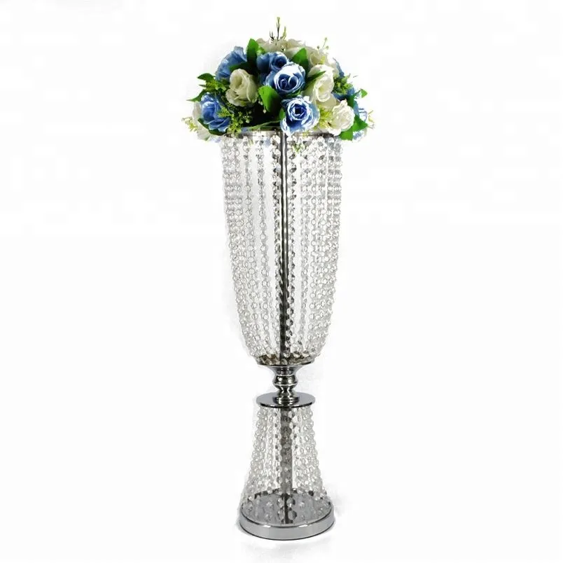 Nuovo stile elegante imbuto strada piombo guida centrotavola per matrimoni supporto per fiori in ferro elettrolitico oro / argento supporto floreale