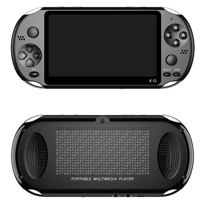 X12 Handheld Game Player 8 Go de mémoire Consoles de jeux vidéo portables avec écran couleur de 5,1 "Support TF Card 32 Go MP3 MP4 Player Free DHL