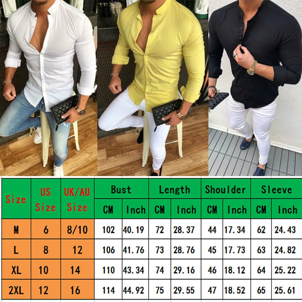 2019 Hombres Casual Camisa solida de manga larga Slim Fit Hombre Social Business Camisa de vestir Marca Hombres Ropa Suave y comoda