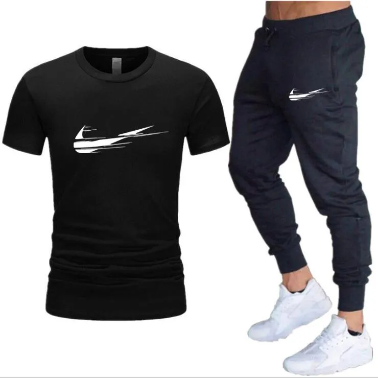 Fashion Casual Brand Men Women Sportswear Suits Jogging Clothing Male Jogging Tracksuit sweatsuits 2 Piece Running Sets t-shirts + pants