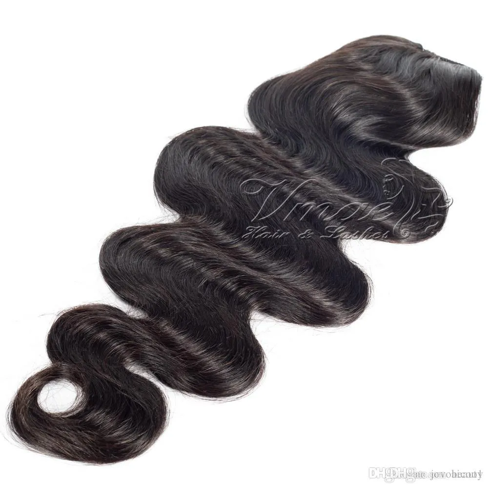 Brazilian Virgin Natural Black Clip In Elastic Band Ties Drawstring Curly Body Wave Kinky Staight Real Human Hair Ponytail Hair Extensions