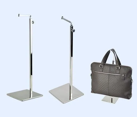 Meubles de comptoir de mode, support chromé réglable pour sac à main et collier, présentoir