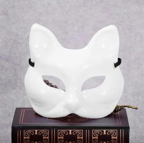 Masks Cat Masquerade Diy Mask White Blank Cosplay Face Halloween