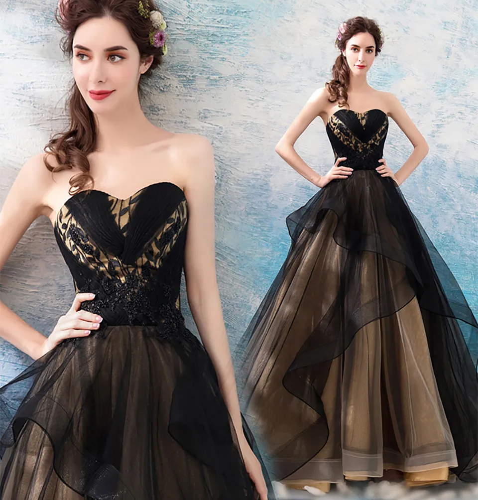 Abendkleider, trägerlos, ärmellos, schwarz, bodenlang, elegantes formelles Kleid für Party-Modedesigner