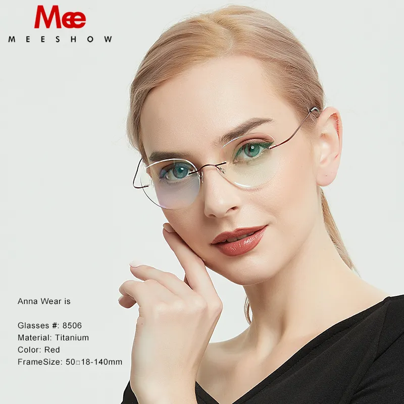 Gafas de titanio al por mayor con montura de gafas sin montura para mujer gafas redondas para hombres montura de gafas graduadas para hombres con