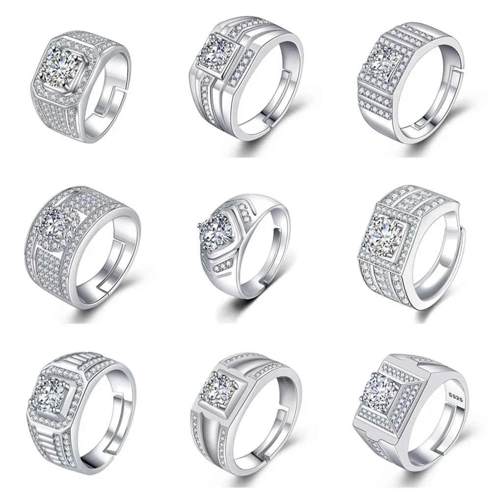 Crystal CZ Diamant Ringar Par Förlovningsring Bröllopsringar för Kvinnor Fashions Cubic Zirconia Rings Party Smycken Lovers Presenter