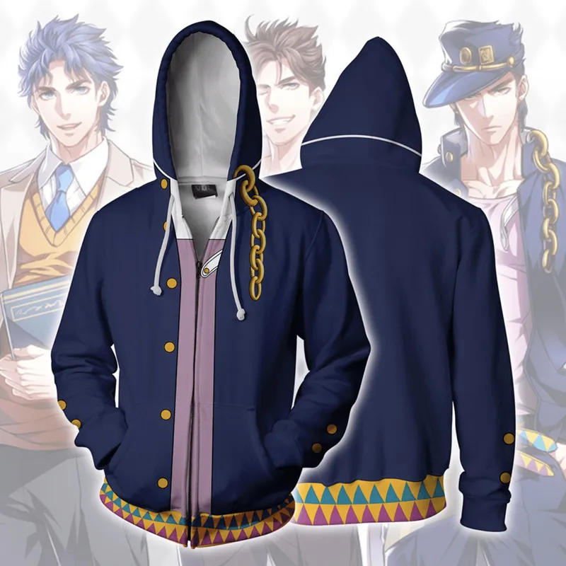 Kujo Jotaro Hoodies Jojo Camisola de Manga Longa Top Pullover