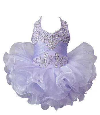 Baby Girls Cupcake Pageant Dress Halter Mini Ball Gown Toddler Princess ...