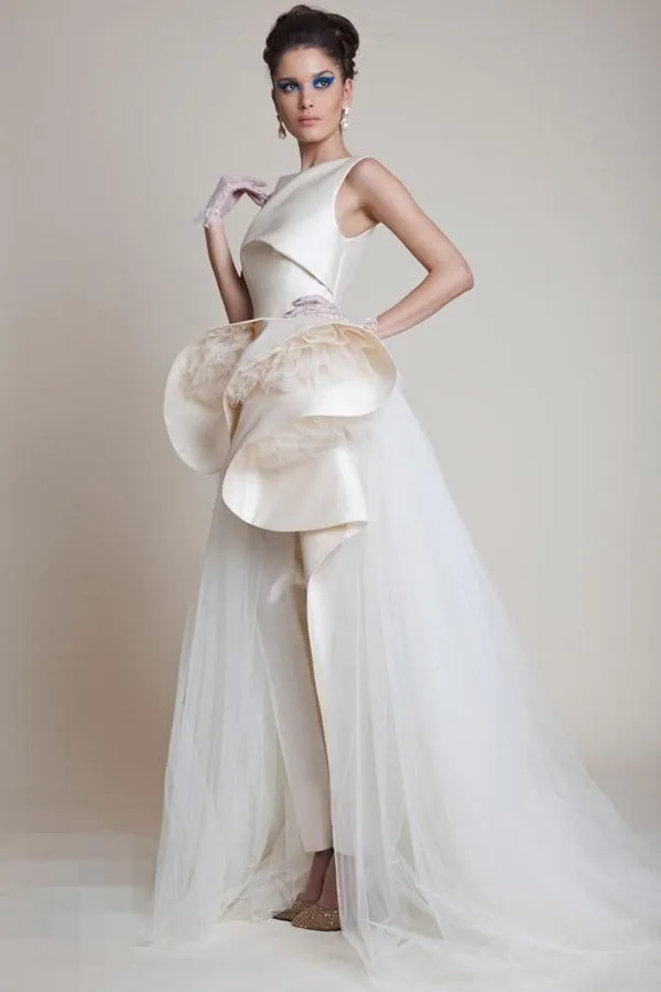 peplum evening dress Strapless Long Formal Peplum Overskirt Evening Dress main image 1