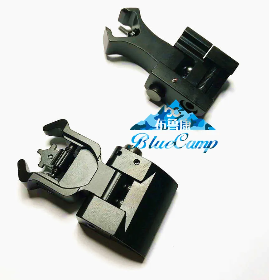 Flip up Frente Traseira de Ferro Vista Set Dupla Forma de Diamante BUIS para 20mm Montagem de Caça Airsoft Acessórios