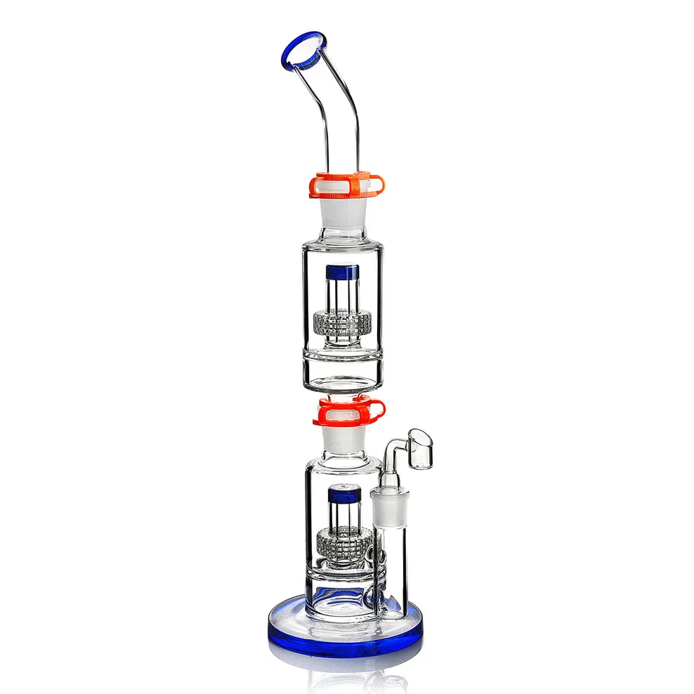 bong alti tubi dell'acqua narghilè gorgogliatore di vetro accessori per il fumo inebrianti piattaforme petrolifere dab dabber water bong 18mm banger 17,7 pollici