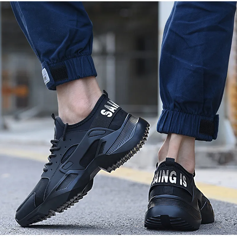 Chaussures De Securite Au Travail 2019 Baskets A La Mode Fond Souple Ultra Leger Hommes Bottes De Travail A Bout En Acier Respirant Anti Ecrasement Du 49 83 DHgate