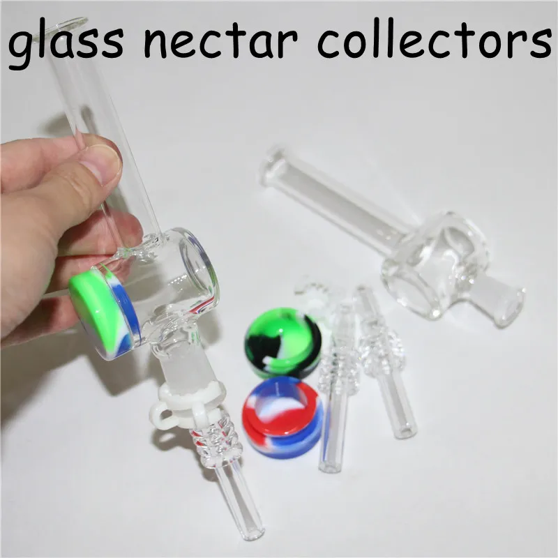 Nectar Kits 10mm 14mm Quartz Tips Hookahs Mini Nectar Smoke Pipe with 5ml silicone containers Glass Pipes Dab Straw Oil Rigs