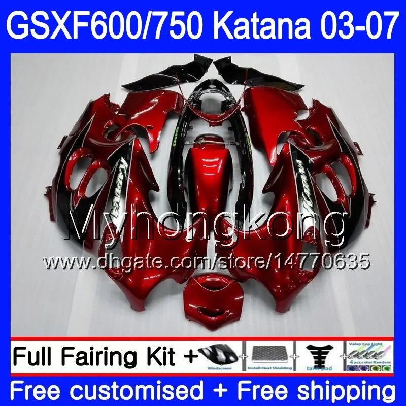 GSX600F для SUZUKI GSXF 600 750 GSXF600 2003 2004 2005 2006 2007 293HM.27 gsxf-750 вино красное горячее продажа катана GSXF750 03 04 05 06 07 обтекатели