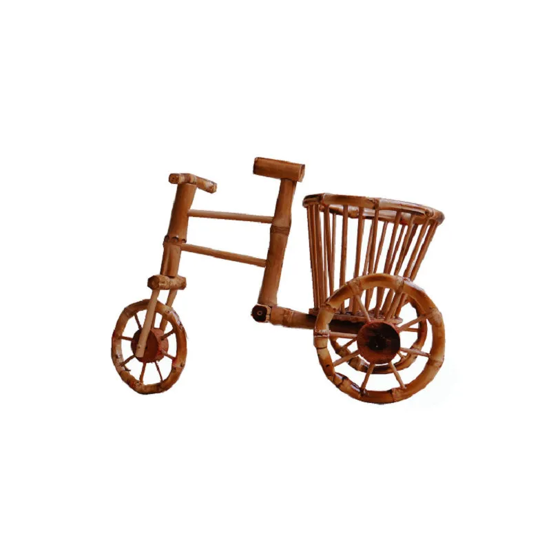 Free shipping Creative small toy Decoration Bamboo toy bicycle Bamboo products Tricycle decoration
