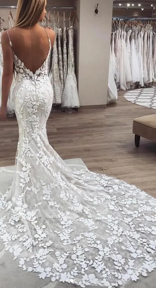 chinese dress ladies Long Sleeves V-Neckline Mermaid Bridal Gown by Andrea and Leo WL036 8 / Off-White Nude main image 0