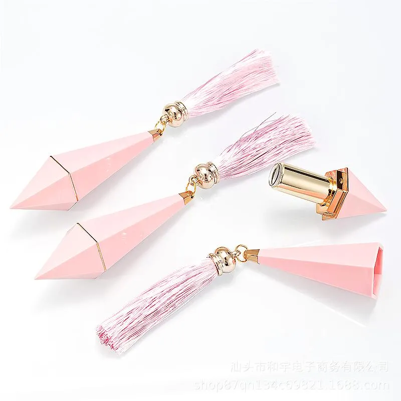 15PC ABS Rosa Blå Diamond Lip Gloss Tube Refillerbar Plast LipGloss Flaska Resor Använd Tom Läppglasyr Balm Läppstift behållare