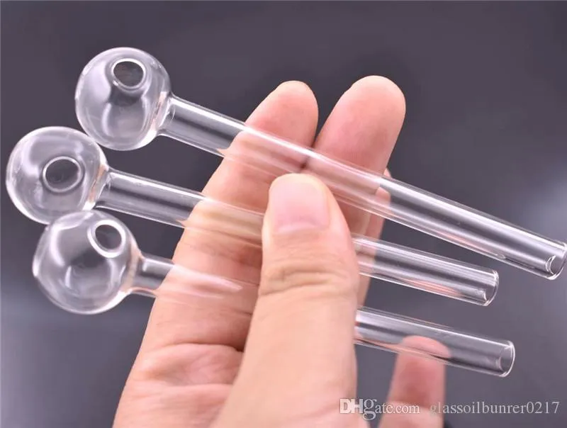 12cm 10cm Clear Pyrex Glass Oil Burner Pipe for Water Smoking Glass Oil Pipe Bongs Hookah Bubbler Tool High Quality Hand Smoking Pipes