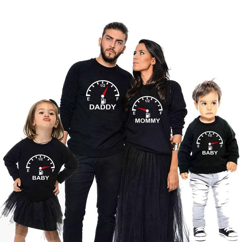 Nova família combinando roupas moletons pai filho mamãe roupas bebê roupas de outono pulôver roupas pai