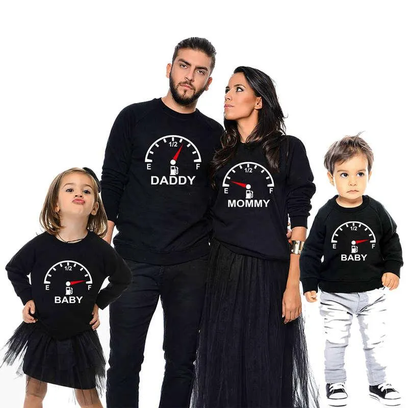 Yeni aile eşleşen kıyafetler sweatshirtler baba oğul anne kıyafetleri bebek sonbahar kıyafetleri kazak baba