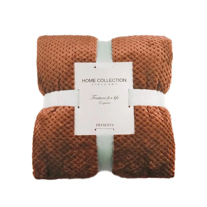 Hot Weighted Waffle Knit Blanket Sleep Deep Full Solid Color Soft Warm