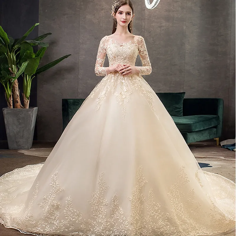 Krikor Jabotian Fall-Winter 2014-15 cream color embroidered lace wedding  gown 1 | Glamorous Luxury Passion